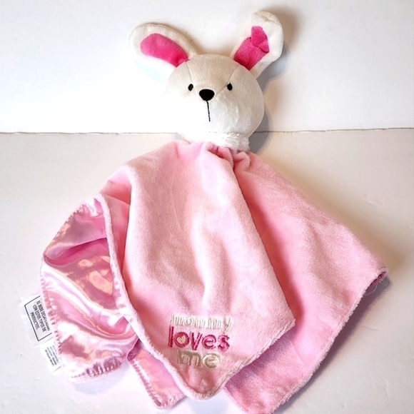 Child of Mine by Carter's pink bunny Lovey Rattle Mommy loves me - Picture 1 of 7